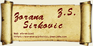 Zorana Sirković vizit kartica